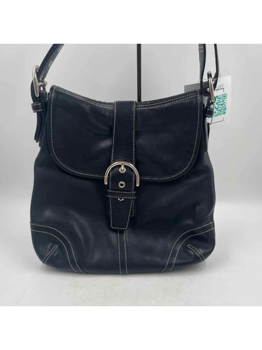 Coach Soho Flap Vintage Leather Women's Black Luxe Solid Purse 9480